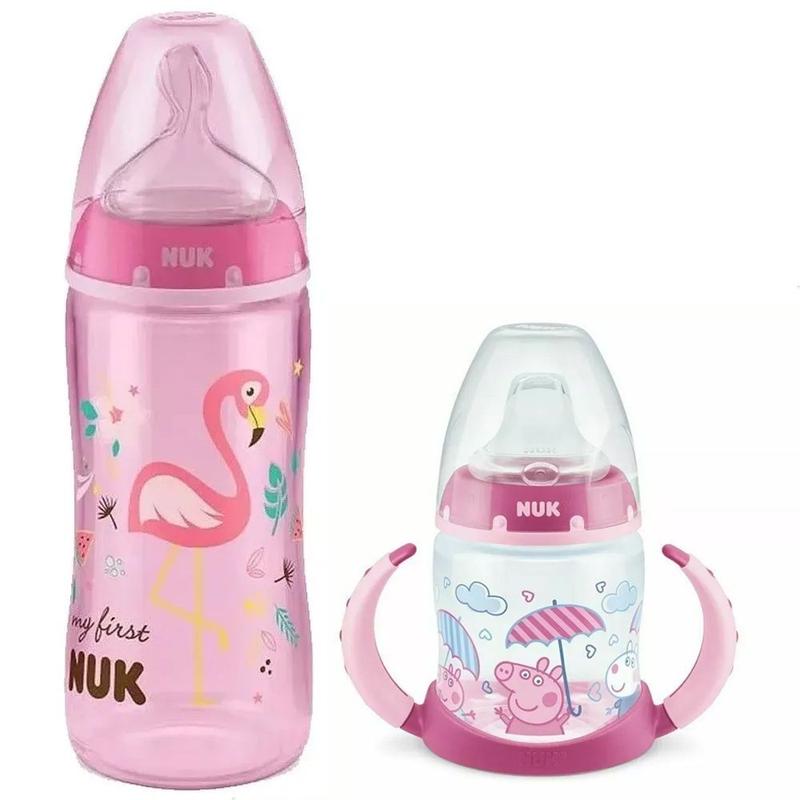 Peach Milk Mamadeira My First 300ml +6m + Copo Treinamento 150ml Peppa